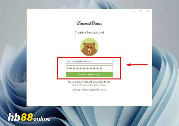 Tạo tài khoản TunnelBear VPN