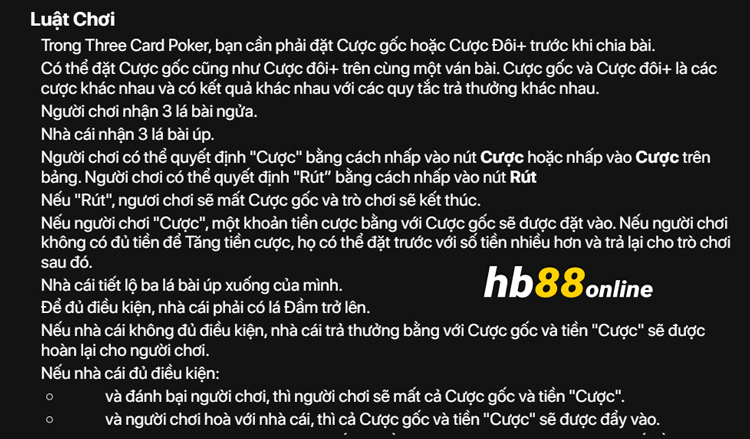 Luật chơi Poker cơ bản tại HB88