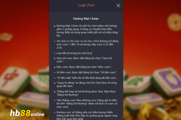 Luật chơi cơ bản Đường Mạt Chược PG tại HB88