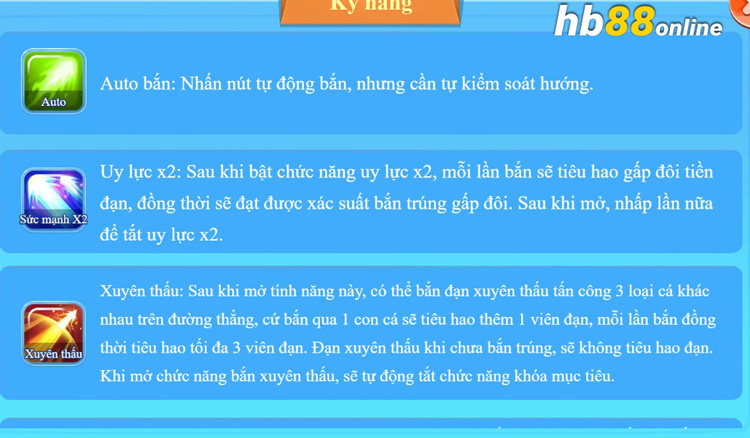 Các loại giải thưởng trong bắn cá WG tại HB88