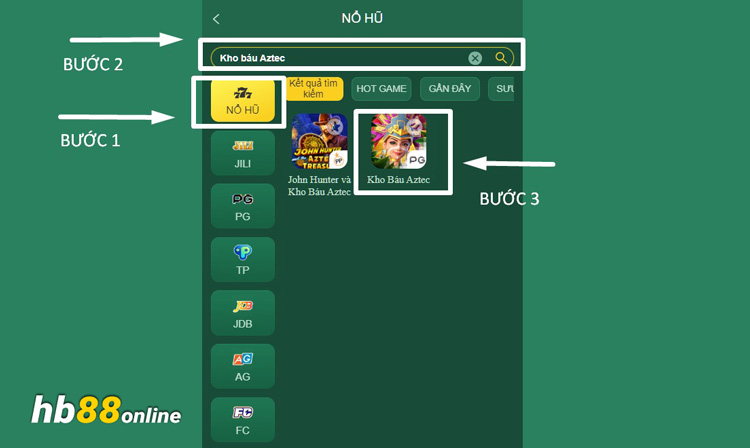 Truy cập trò chơi nổ hũ Kho Báu Aztec PG tại HB88